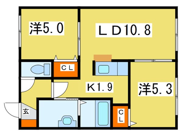 レグザ山鼻の物件間取画像